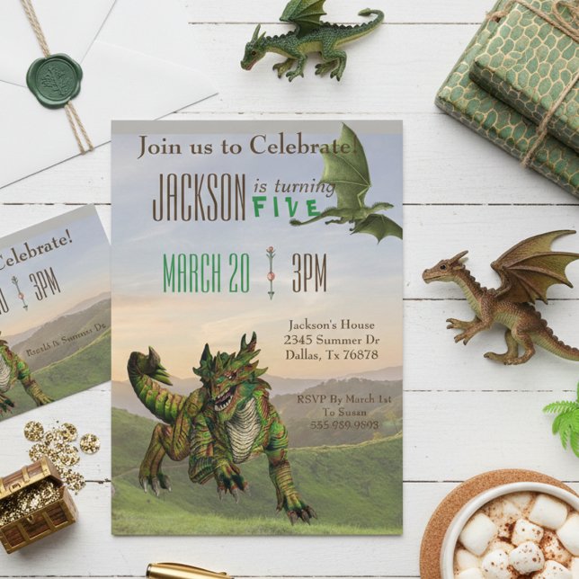 Fantasy Dragon Magic Serpent Birthday Party Invitation (Creator Uploaded)