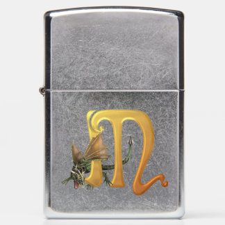 Fantasy Dragon Monogram M Zippo Lighter