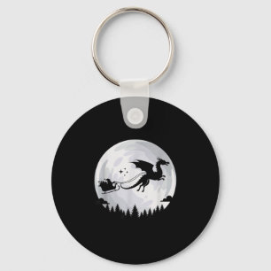 Fantasy Dragon Moon Sleigh, Santa Pulled By Dragon Keychain