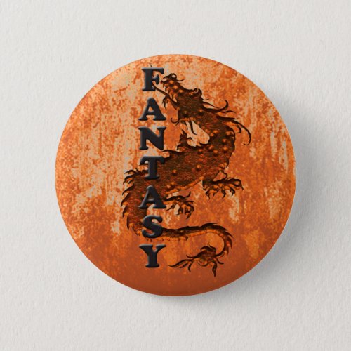 FANTASY dragon on rust Button