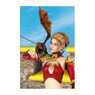 Fantasy Dragon Princess Digital Art