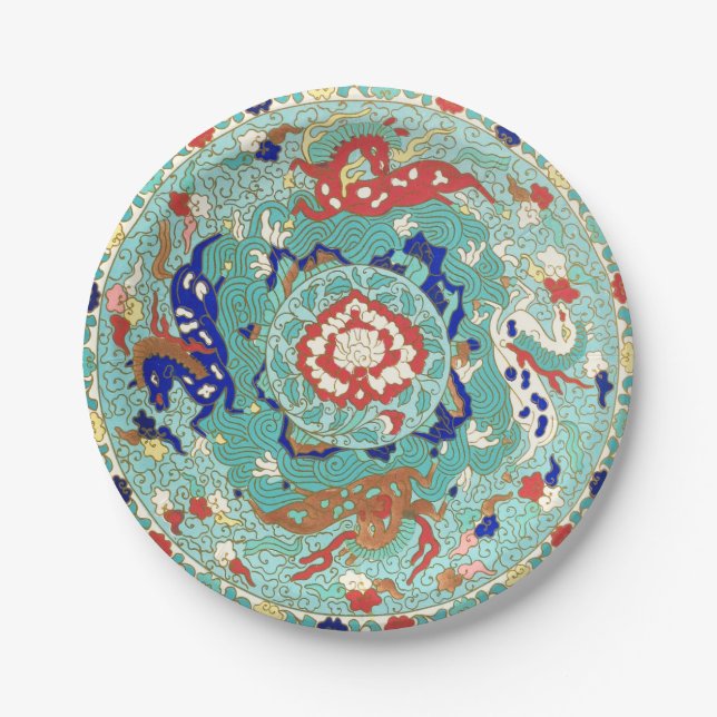 Fantasy Dragon Print Paper Plates, 7" Plates (Front)