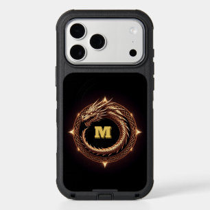 🐉 Fantasy Dragon Ring Frame Custom Initial Badge iPhone 17 Pro Max Case