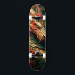 Fantasy Dragon Skateboard<br><div class="desc">Fantasy dragon skateboard in gold,  coral,  and turquoise.</div>