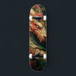 Fantasy Dragon Skateboard<br><div class="desc">Fantasy dragon skateboard in gold,  coral,  and turquoise.</div>