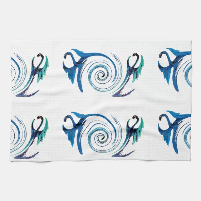 Fantasy Dragon Swirl Kitchen Towel (Horizontal)