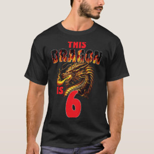 Fantasy Dragon Theme For Kids Turning 6 Birthday T-Shirt