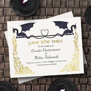 Fantasy Dragon Wedding Save the Date Card