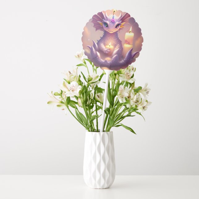 Fantasy Dragon with Birthday Candles Balloon (Vase)