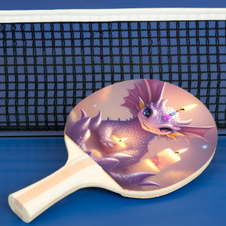 Fantasy Dragon with Birthday Candles Ping Pong Paddle