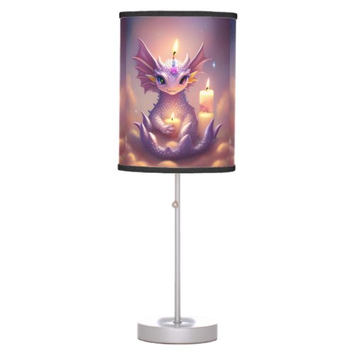 Fantasy Dragon with Birthday Candles Table Lamp