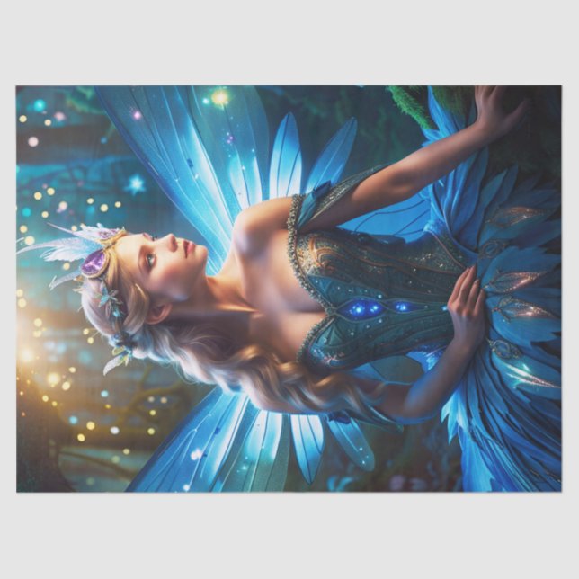 Fantasy Dragonfly Fairy Princess Decoupage Tissue Paper (Front)