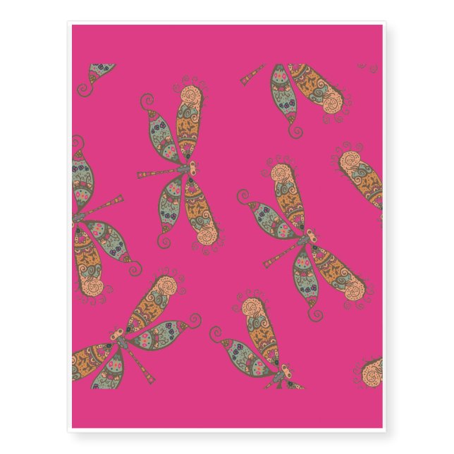 Fantasy Dragonfly Temporary Tattoos (Front)