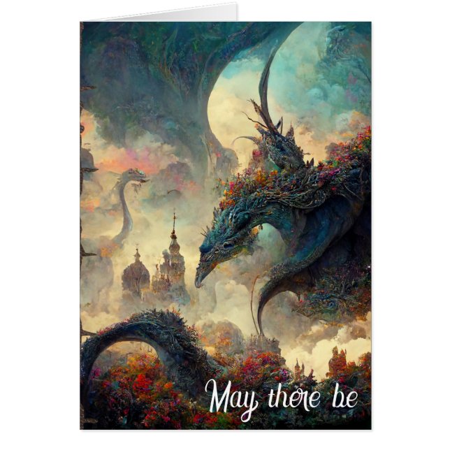 Fantasy Dragons Birthday Cards (Front)