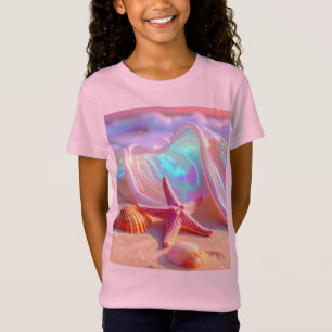 Fantasy Dream Beach With Beautiful Pink Starfish T-Shirt