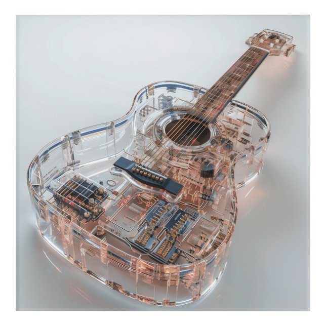 Fantasy Electro Glass Guitar Digital Art (Front)