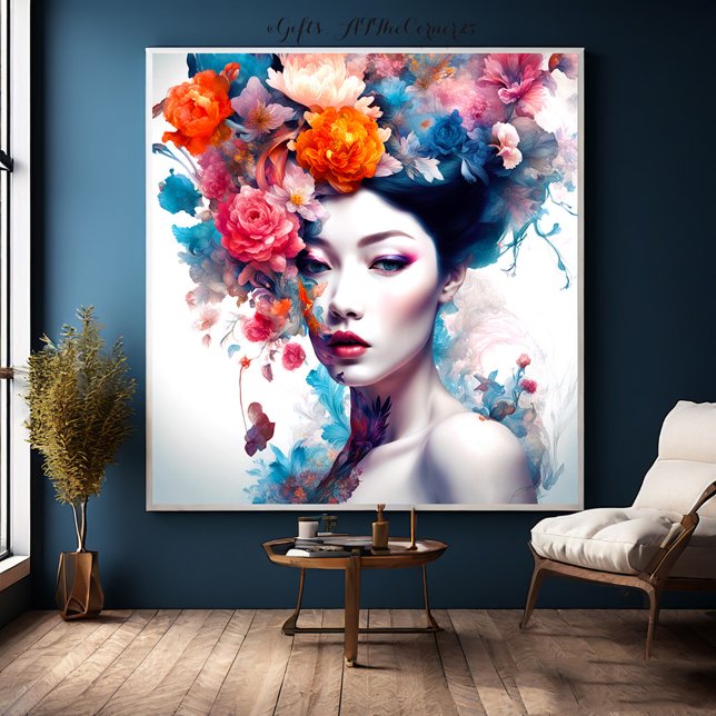 Fantasy Elegant Flower Lady Canvas Print (Creator Uploaded)