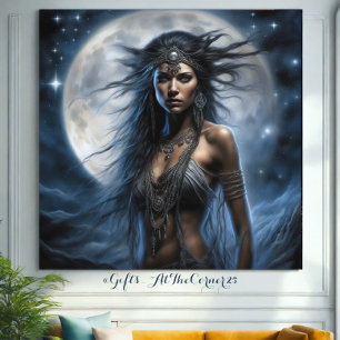 Fantasy Elegant Moon Princess Canvas Print