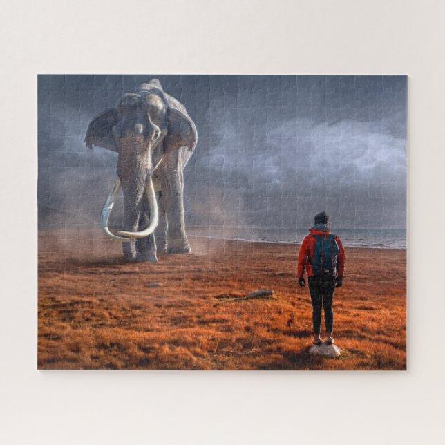 Fantasy Elephant and Man Jigsaw Puzzle (Horizontal)
