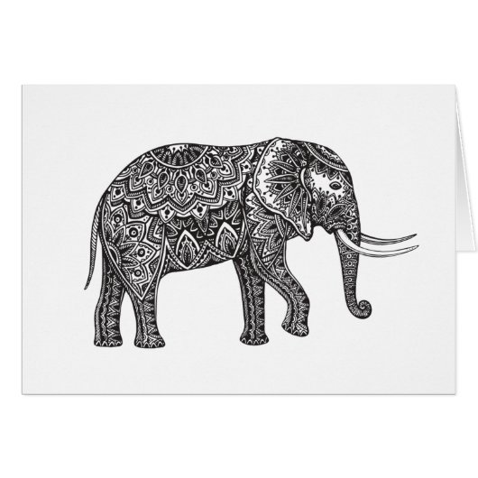 Fantasy Elephant Doodle Cards (Front Horizontal)