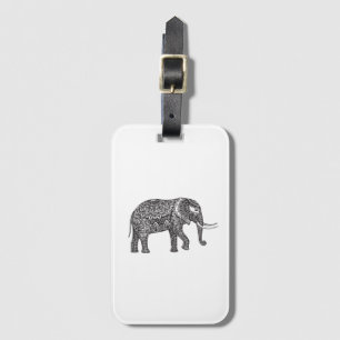 Fantasy Elephant Doodle Luggage Tag