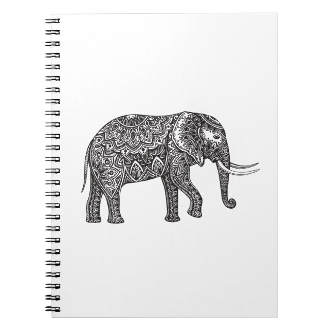 Fantasy Elephant Doodle Notebook (Front)