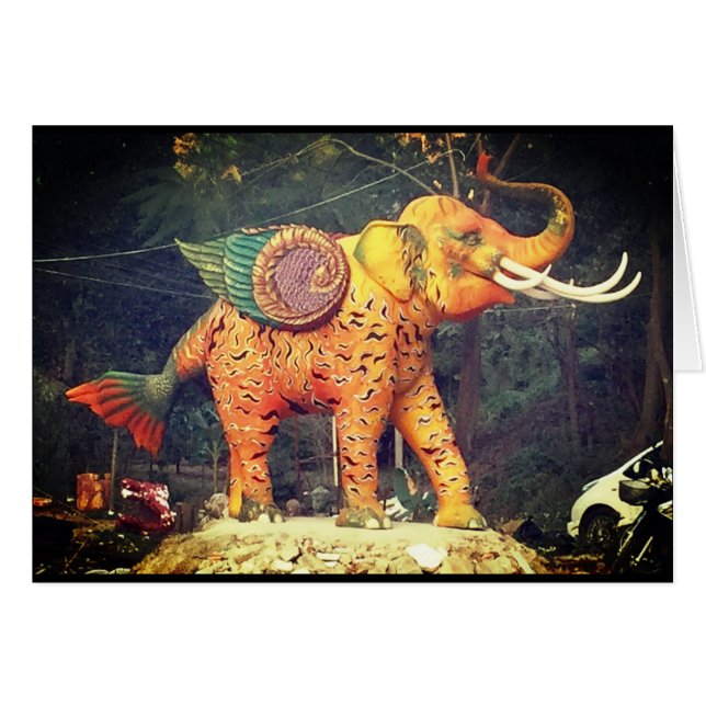 Fantasy Elephant Statue in Chiang Mai, Thailand (Front Horizontal)