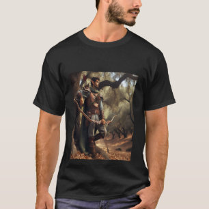 Fantasy Elf Archer Resting in Enchanted Oak Forest T-Shirt
