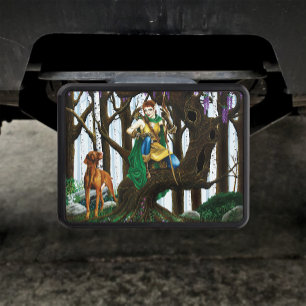 Fantasy Elf Archer Vizsla Dog Enchanted Forest Hitch Cover