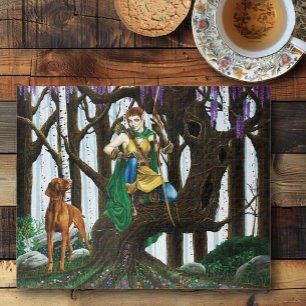 Fantasy Elf Archer Vizsla Dog Enchanted Forest Jigsaw Puzzle