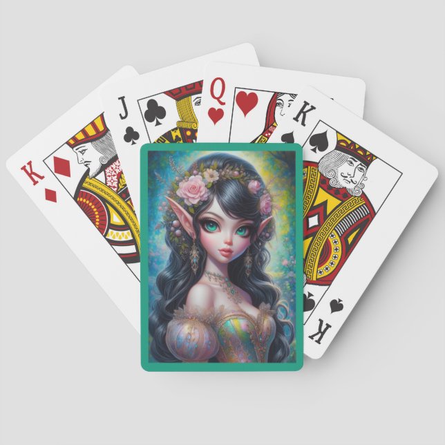 Fantasy Elven Woman Playing Cards (Back)