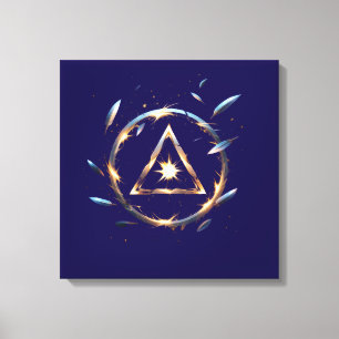 Fantasy Emblem with Floating Blades – Magical Ener Canvas Print