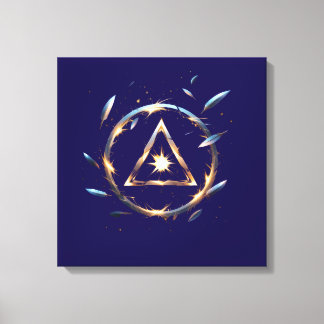 Fantasy Emblem with Floating Blades – Magical Ener Canvas Print