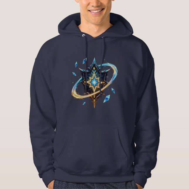 Fantasy Emblem with Floating Blades – Magical Ener Hoodie (Front)