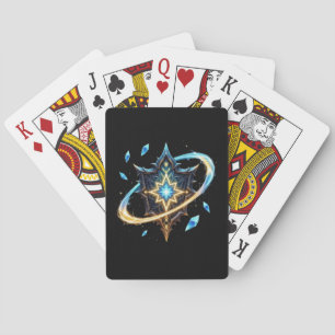 Fantasy Emblem with Floating Blades – Magical Ener Poker Cards