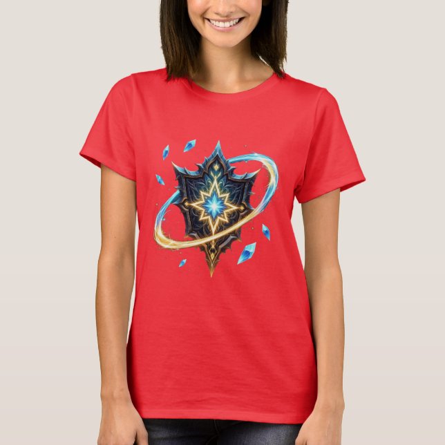 Fantasy Emblem with Floating Blades – Magical Ener T-Shirt (Front)