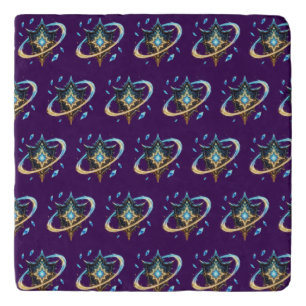 Fantasy Emblem with Floating Blades – Magical Ener Trivet