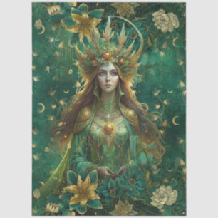 Fantasy Emerald Forest Queen Decoupage Tissue Paper