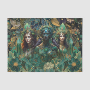 Fantasy Emerald Queens of the Forest Decoupage Tissue Paper