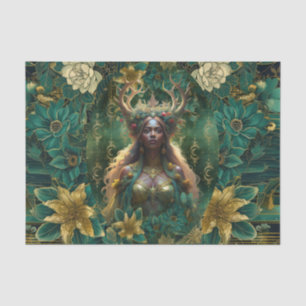 Fantasy Emerald Queens of the Forest Decoupage Tissue Paper