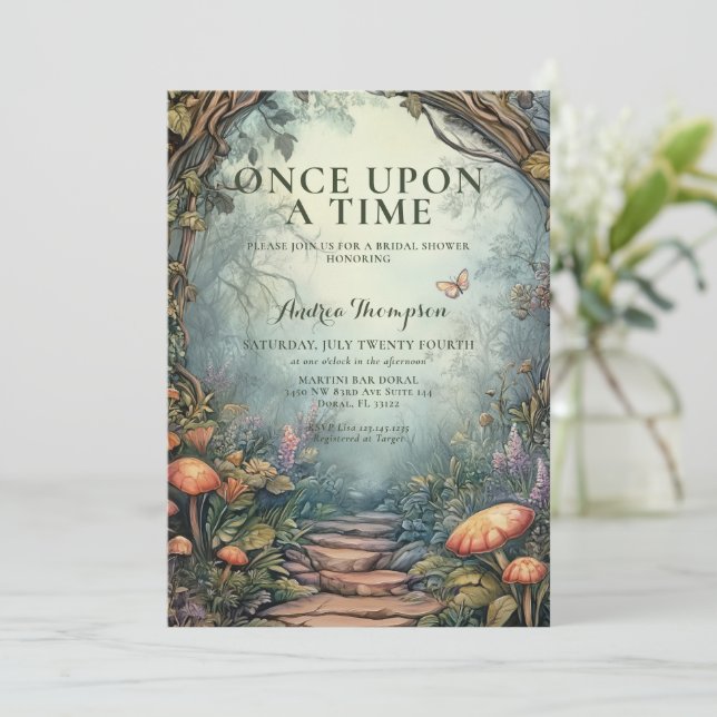 Fantasy Enchanted Bridal Shower  Invitation (Standing Front)