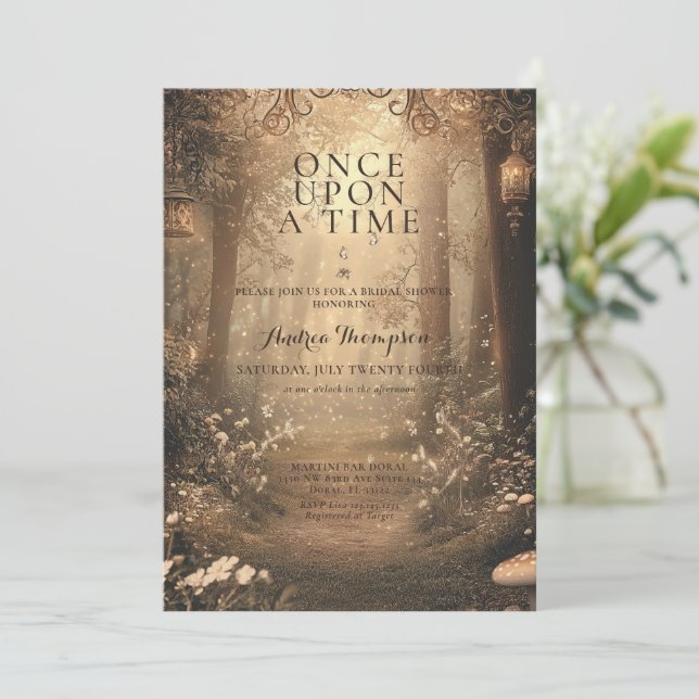 Fantasy Enchanted Bridal Shower  Invitation (Standing Front)