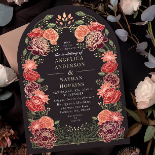Fantasy Enchanted Floral Garden Wedding Arch Invitation