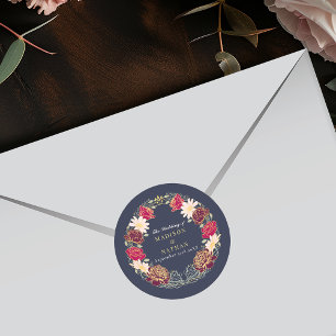 Fantasy Enchanted Floral Garden Wedding Classic Round Sticker