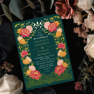 Fantasy Enchanted Floral Garden Wedding Foil Invitation