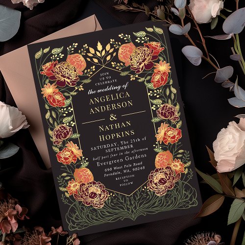 Fantasy Enchanted Floral Garden Wedding Invitation