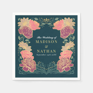 Fantasy Enchanted Floral Garden Wedding  Napkins
