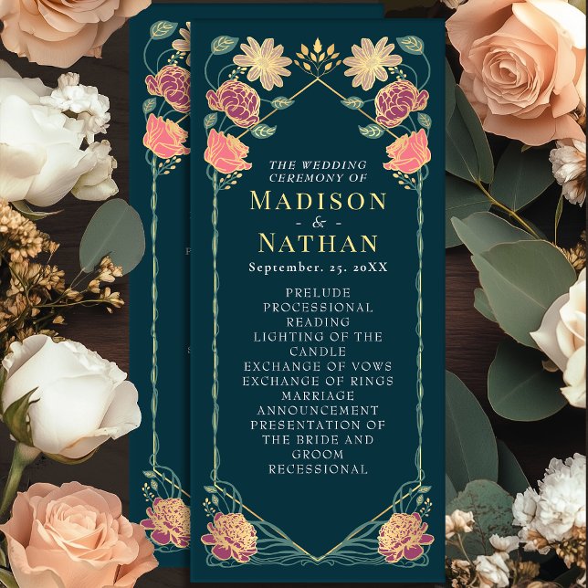Fantasy Enchanted Floral Garden Wedding Program (Creator Uploaded)