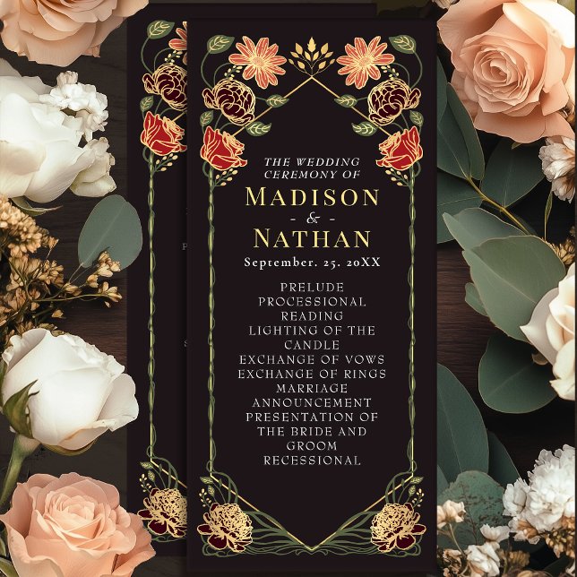 Fantasy Enchanted Floral Garden Wedding Program (Creator Uploaded)
