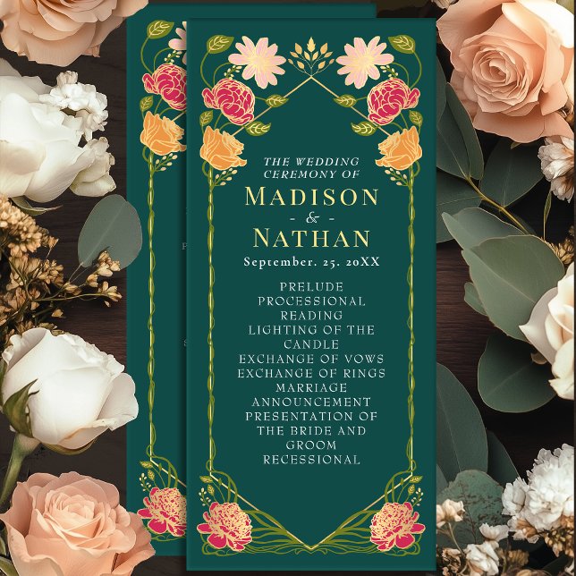 Fantasy Enchanted Floral Garden Wedding Program (Creator Uploaded)